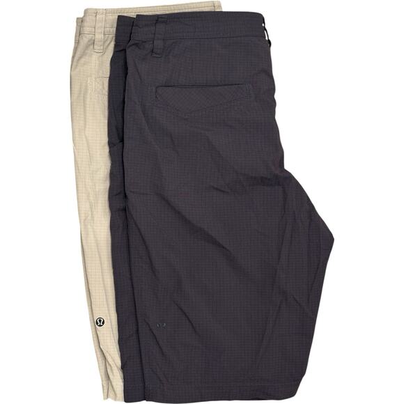2 Lululemon Kahuna 10.5" Shorts Mens Sz 36 Blue Stretch Nylon Bermuda Golf Chino - Picture 1 of 13